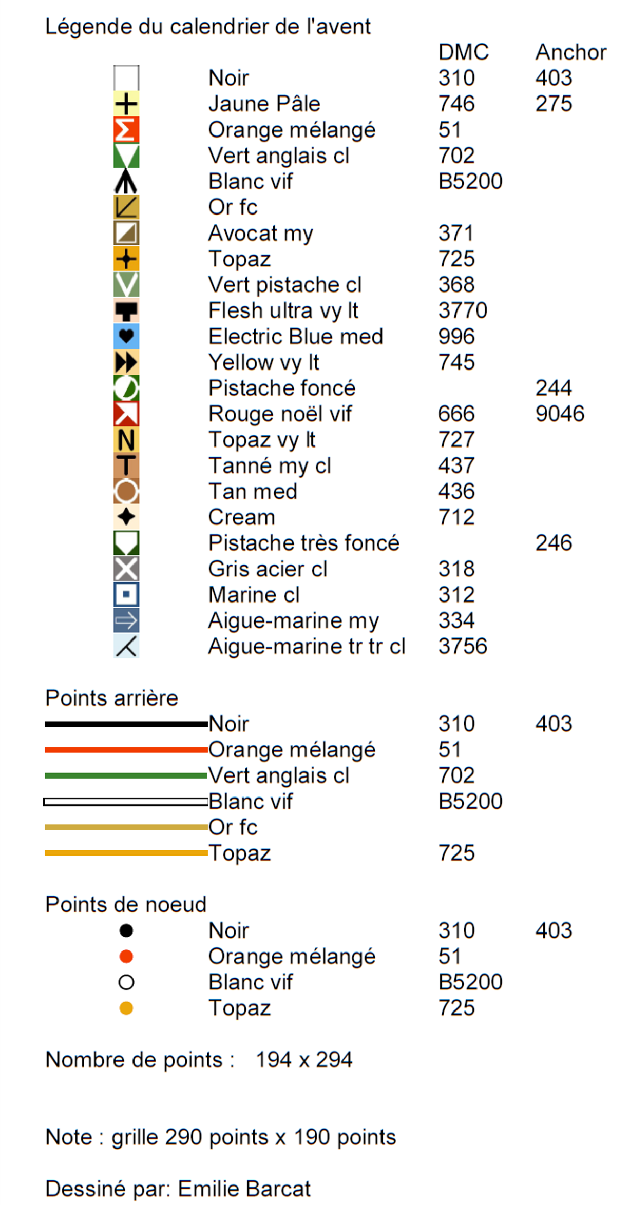 légende calendrier de l'avent